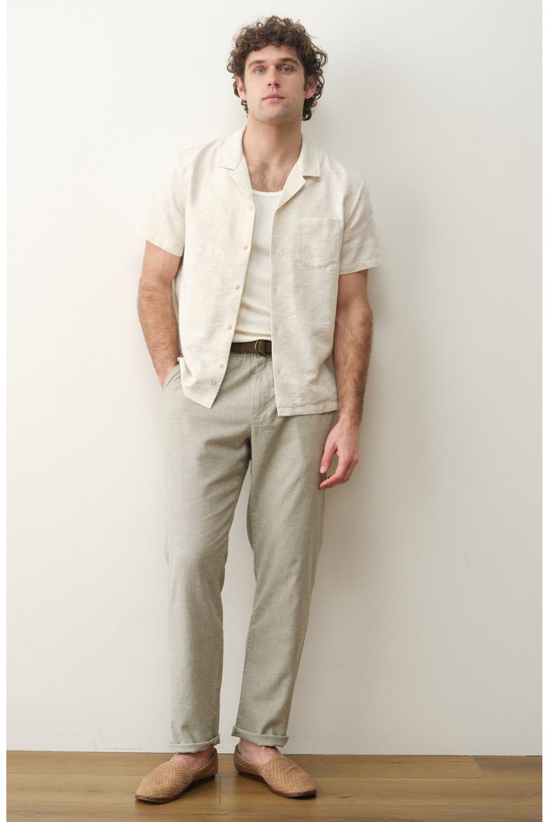 Jacquard Resort Camp Shirt, Alternate, color, NATURAL/ TAN