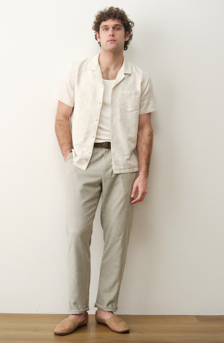 Marine Layer Jacquard Resort Camp Shirt, Alternate, color, Natural/ Tan