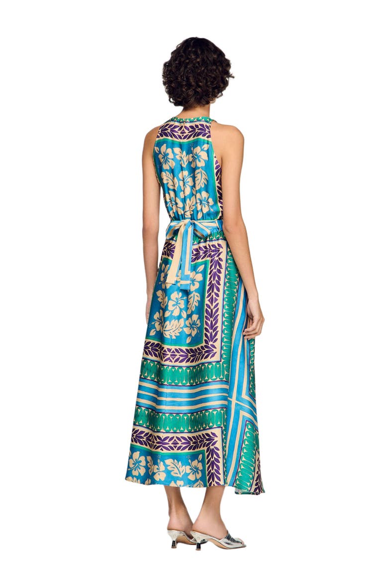 Floral print maxi dress, Alternate, color, Green / purple