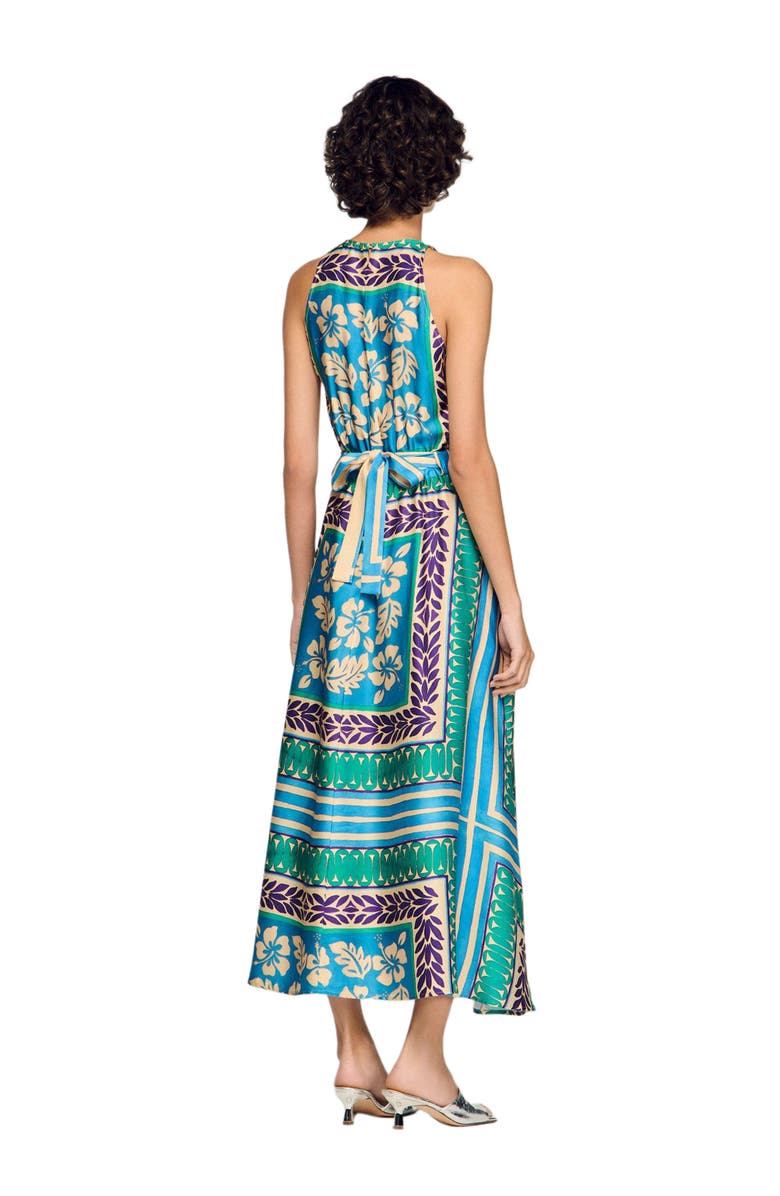 SANDRO Floral print maxi dress, Alternate, color, Green / Purple