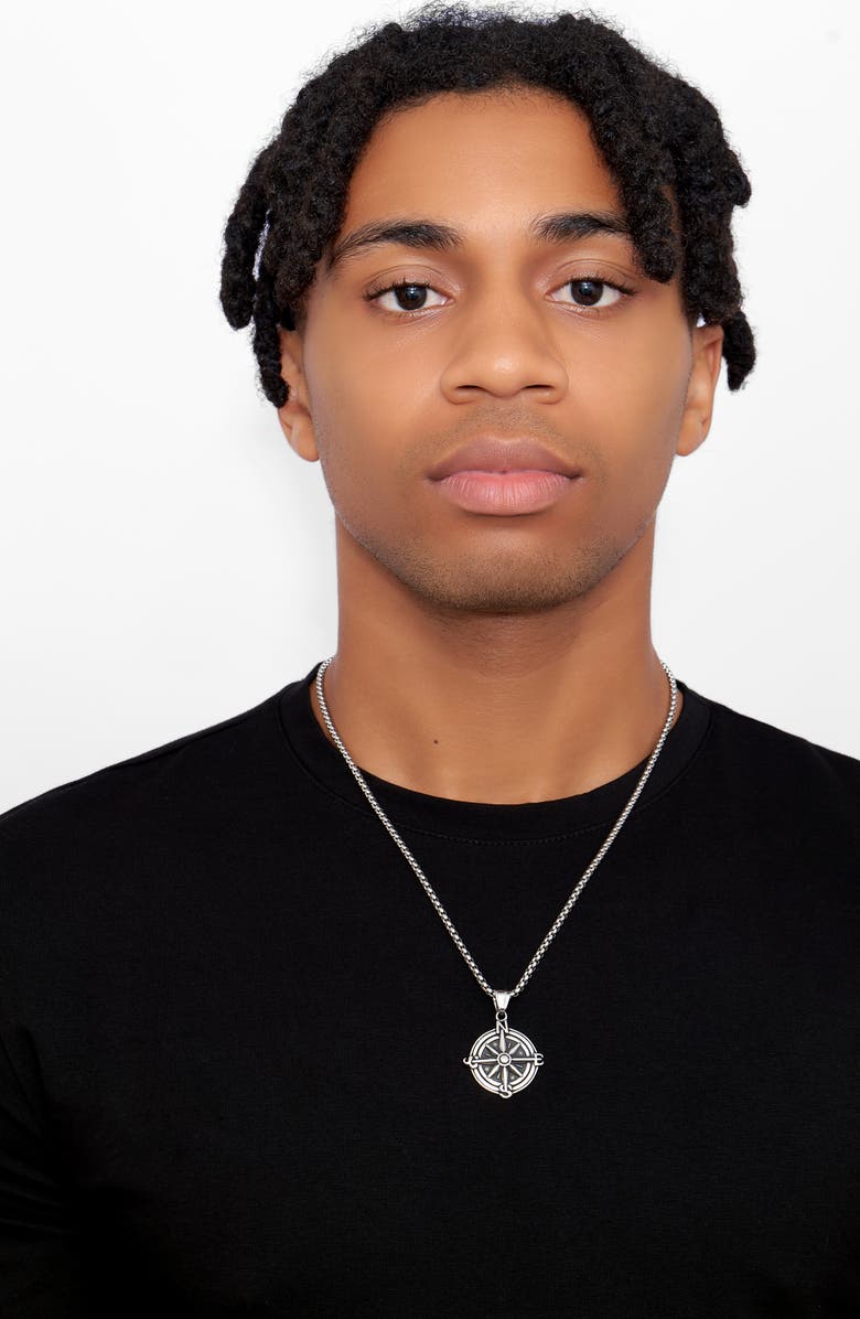 Adornia Water Resistant Compass Chain Necklace, Alternate, color, 