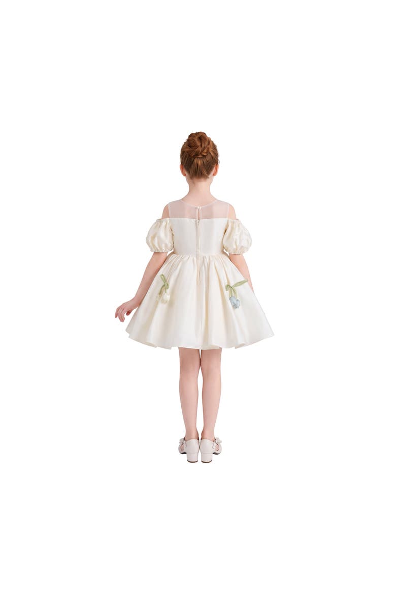 Zafira Puff-Sleeve Dress, Alternate, color, Ivory