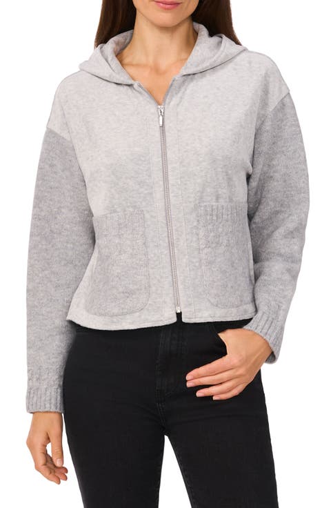 Mixed Media Sweater Jacket