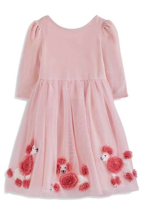 Kids' Appliqué Velour & Tulle Party Dress (Toddler, Little Kid & Big Kid)