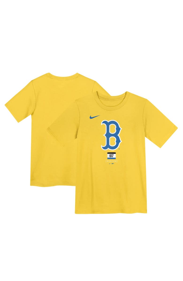 Nike Preschool Nike Gold Boston Red Sox City Connect Large Logo T-Shirt, Main, color, 