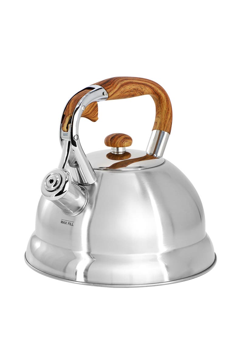 Mr. Coffee Woodmont 2 Quart Stovetop Whistling Tea Kettle, Main, color, Silver