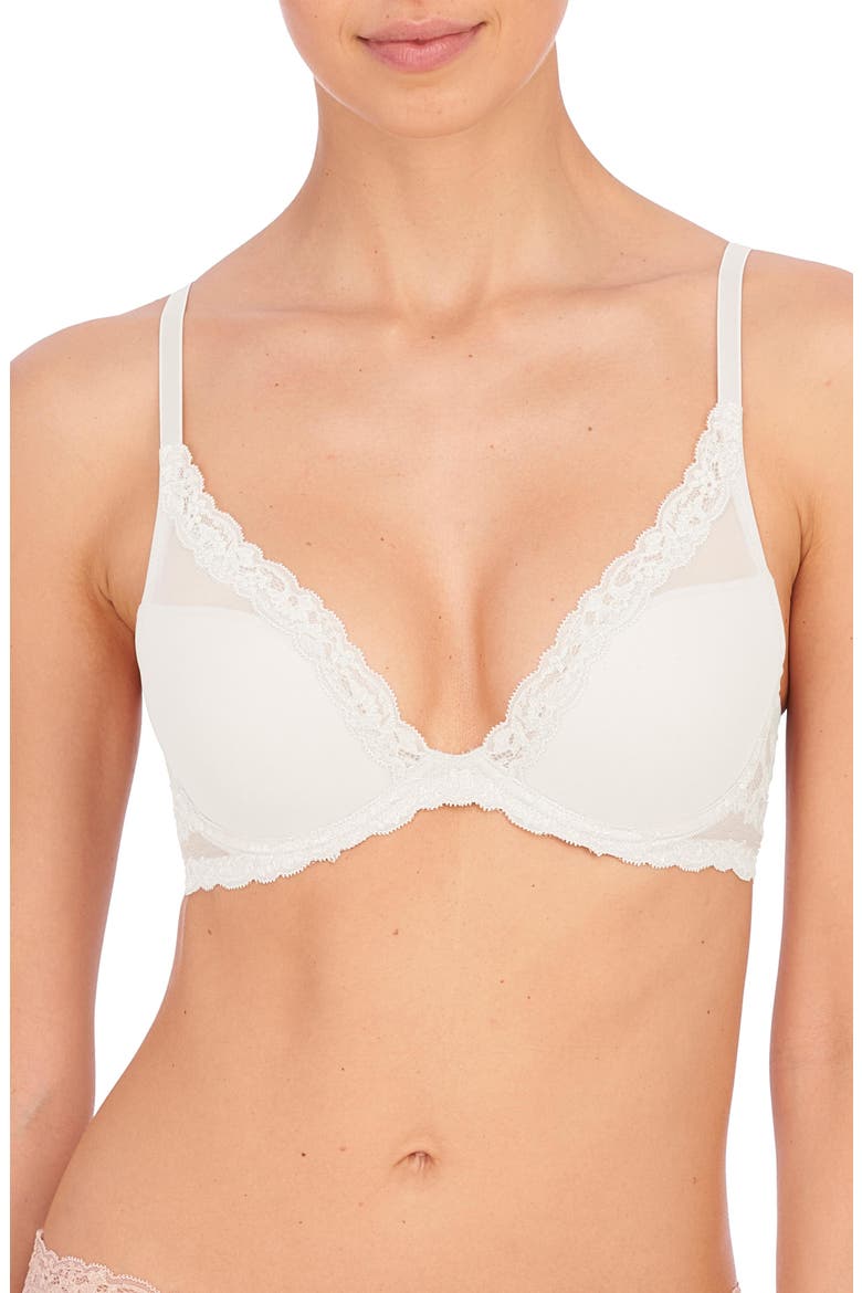 Luxe Plunge T-Shirt Bra, Main, color, White Dove