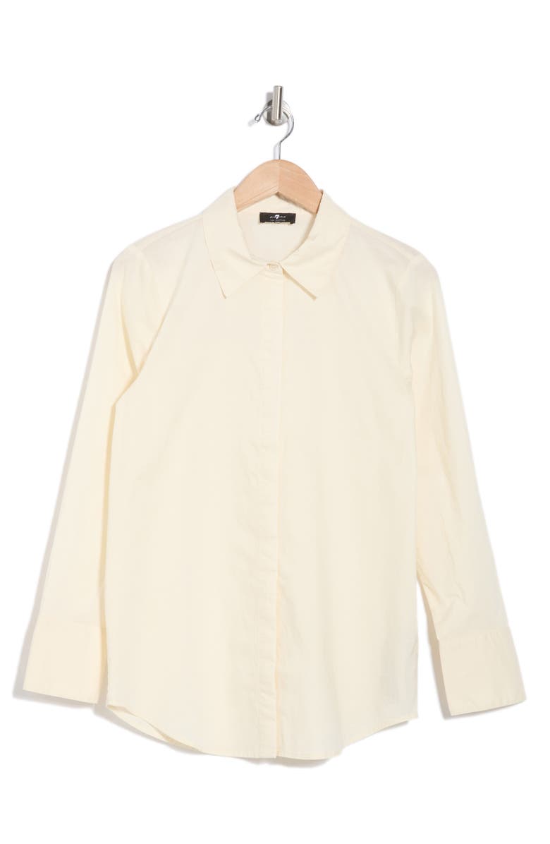 Seven Classic Button Front Shirt, Alternate, color, Cloud Cream