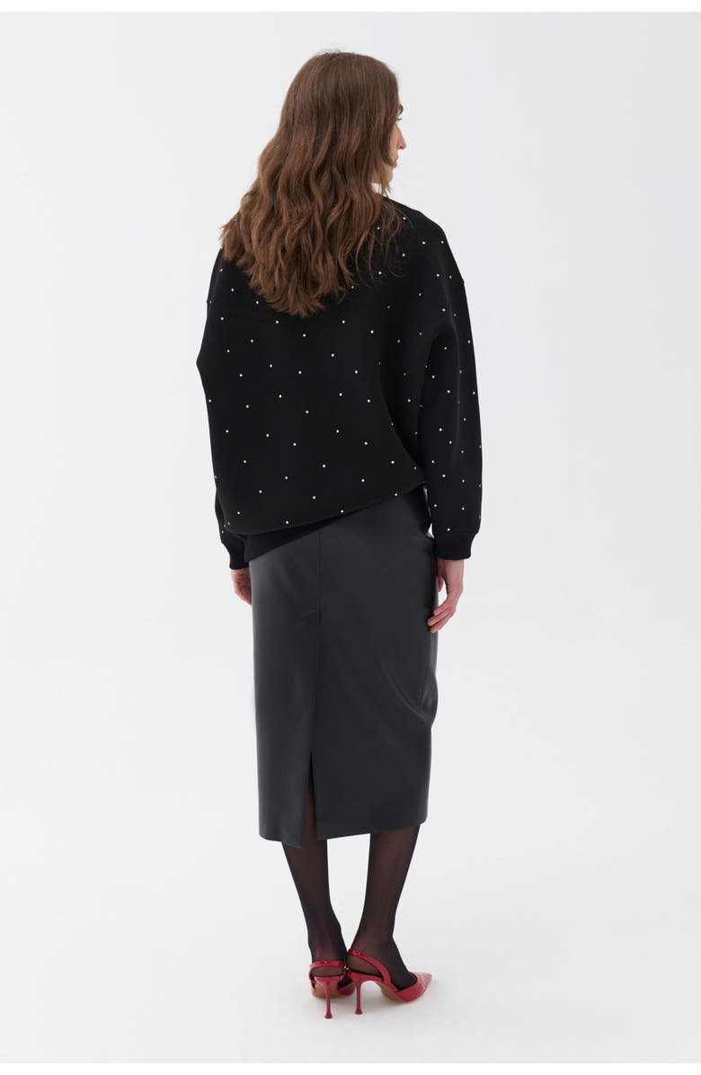 Nocturne Oversized Stone Embellished Sweatshirt, Alternate, color, 