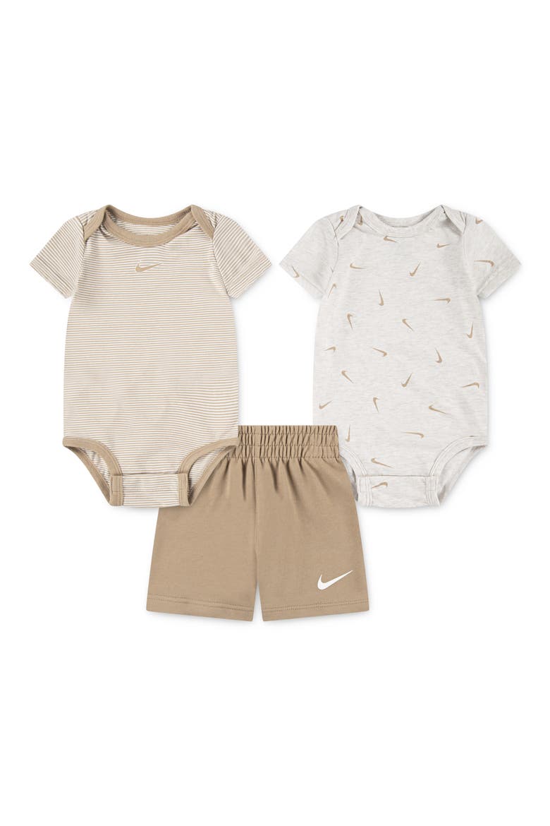 Kids' Stripe & Swooshfetti 3-Piece Set, Main, color, HEMP