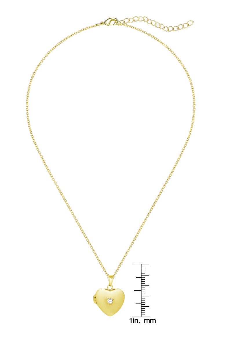 Lily Nily Kids' Cubic Zirconia Heart Locket Necklace, Alternate, color, Gold