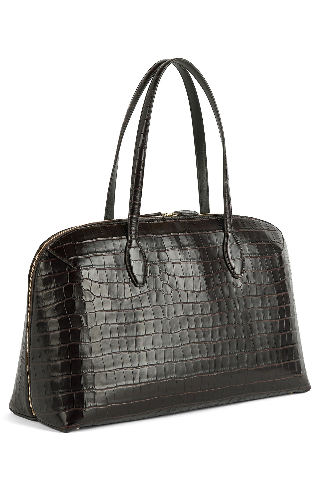 TOTEME Leather Day Tote, Alternate, color, Dark Chocolate