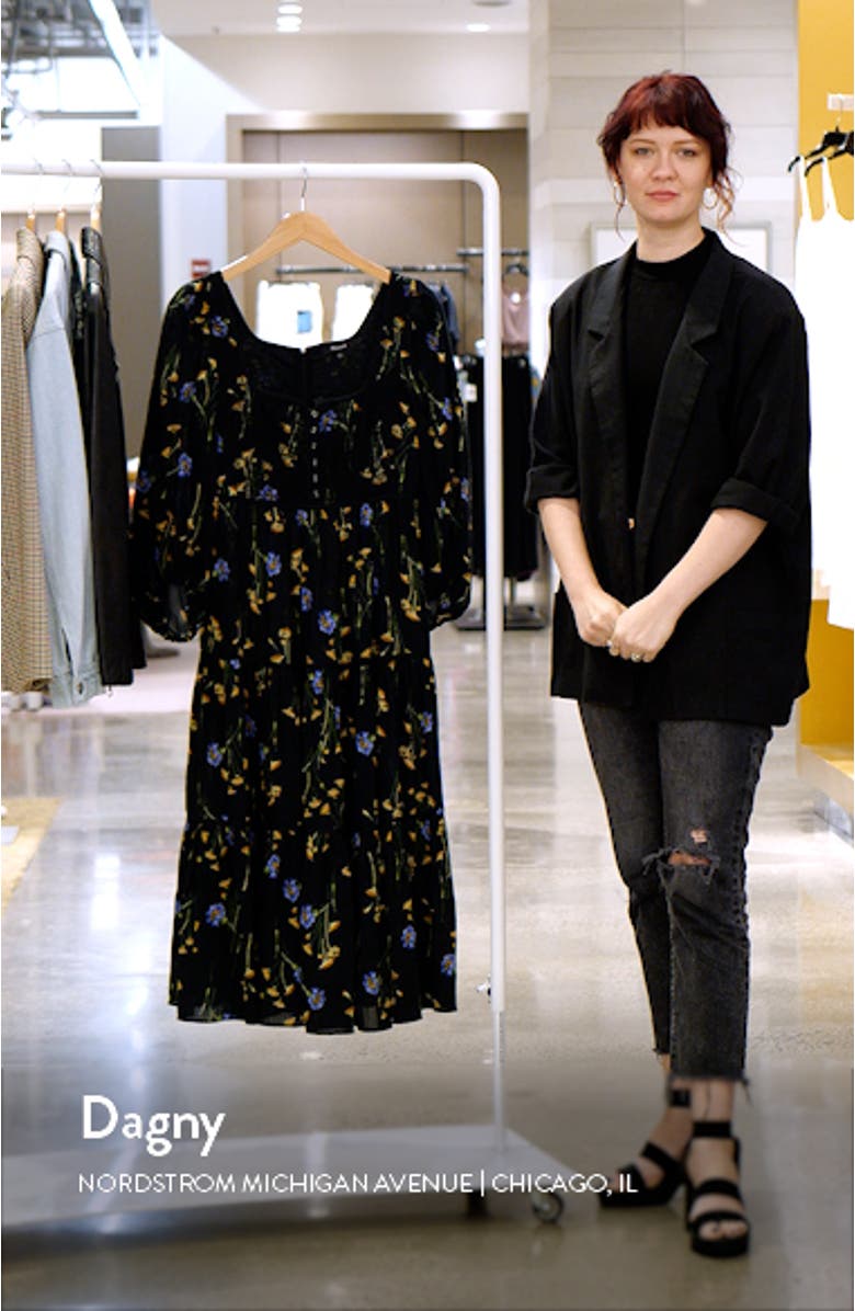 Xiomara Floral Print Long Sleeve Cotton Dress, sales video thumbnail