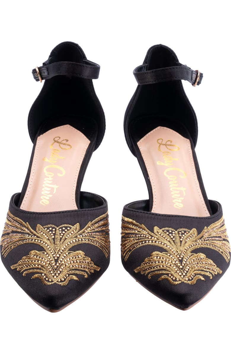 LADY COUTURE Kate Kitten Heel Pump, Alternate, color, Black/ Gold