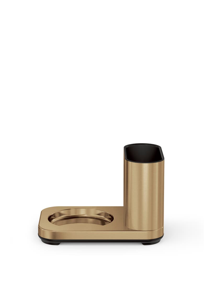 14 oz. liquid sensor pump with caddy, Alternate, color, Brass