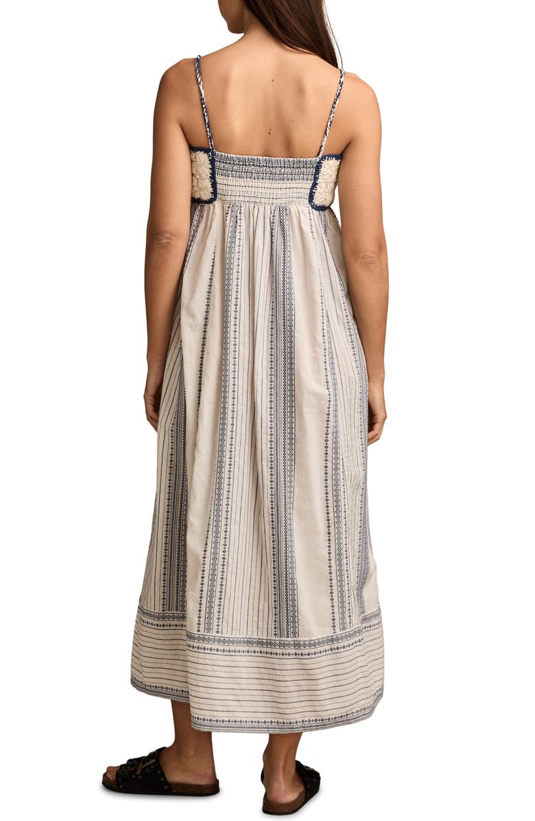 Lucky Brand Crochet Bodice Cotton Maxi Dress, Alternate, color, 