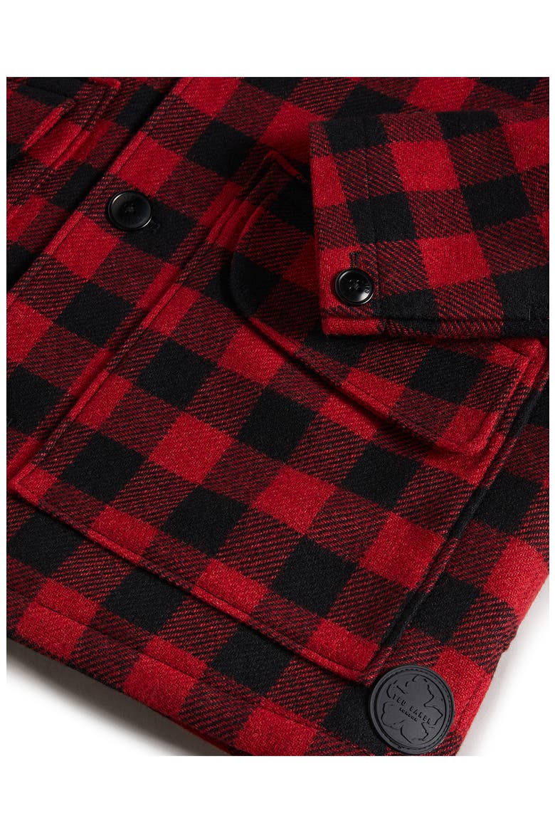 Nutley Buffalo Plaid Wool Blend Overshirt, Alternate, color, RED