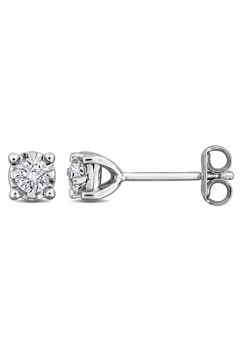 Lab-Grown Diamond Stud Earrings Silver, Main, color, Sterling Silver