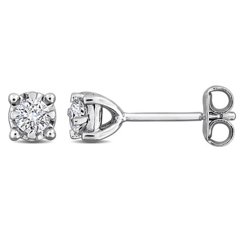 Lab-Grown Diamond Stud Earrings Silver