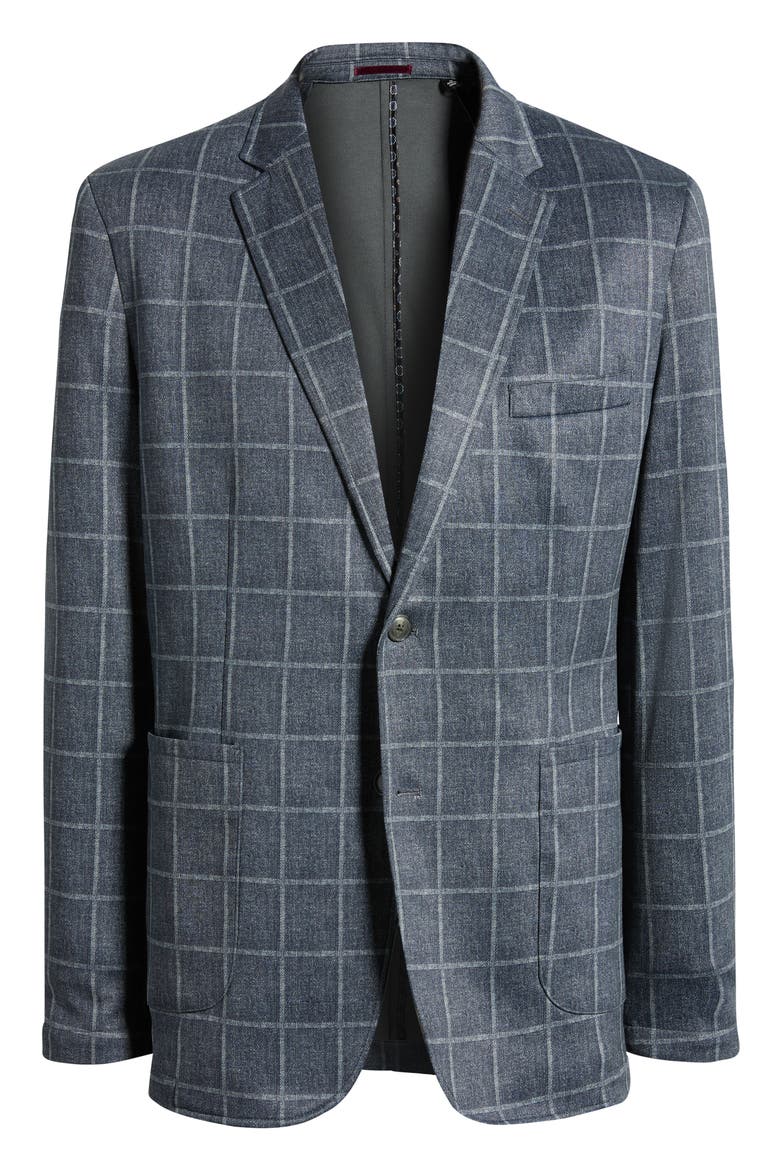 Game Day XC Flex® Pinnacle Black Windowpane Check Knit Sport Coat, Alternate, color, BLACK PLAID