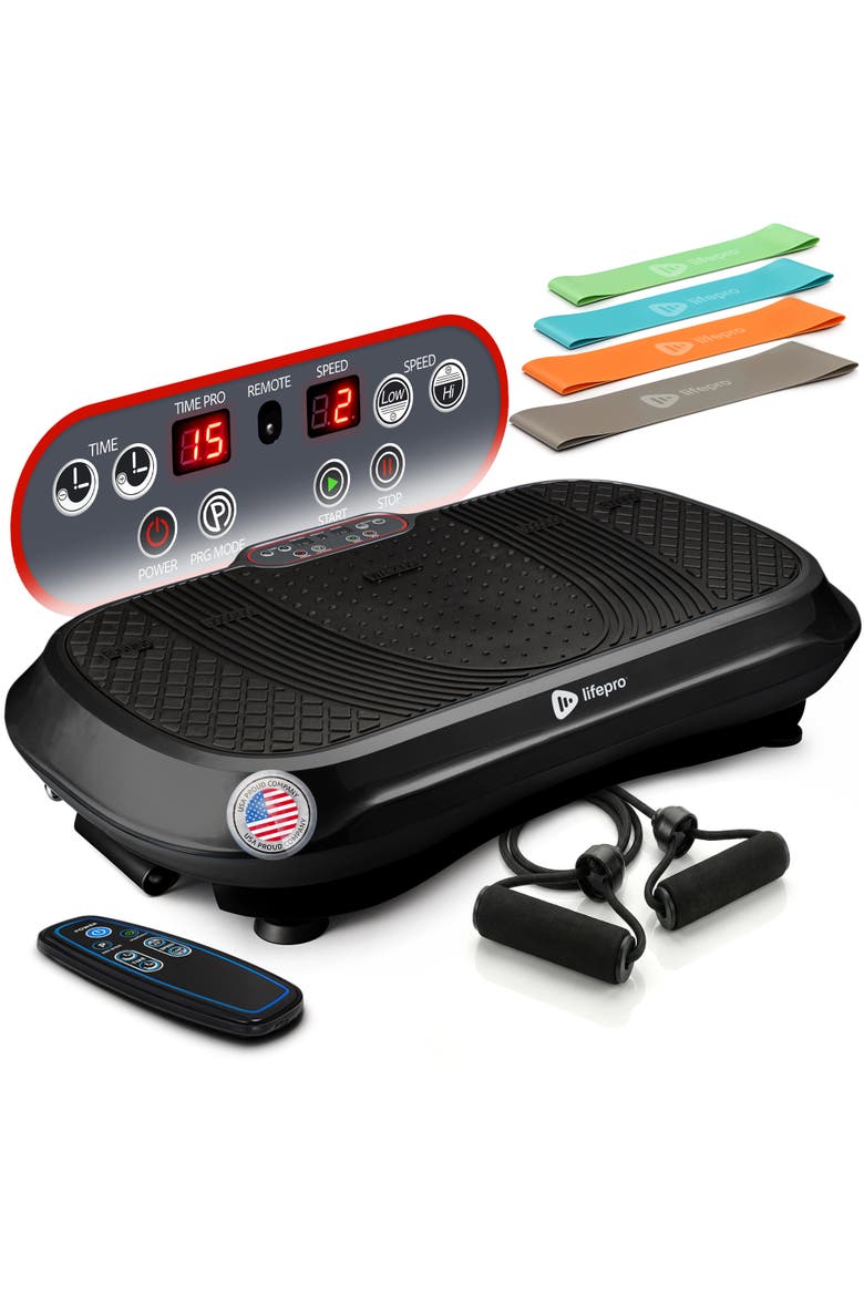 Waver Vibration Plate Exercise Machine Whole Body Vibrating Platform, Main, color, Black
