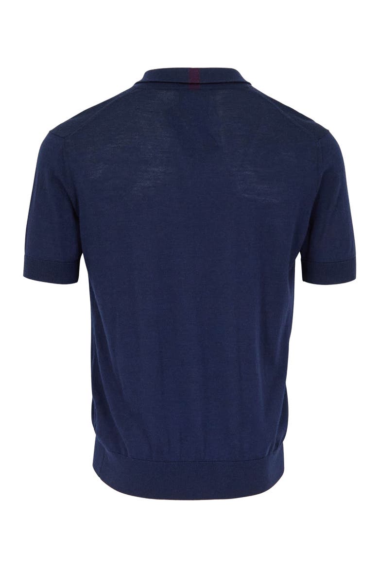 Mens Merino Silk Cashmere Polo, Alternate, color, Navy