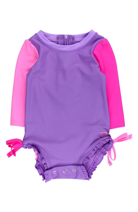 Kids' Neon Long Sleeve One-Piece Rashguard Swimsuit (Baby & Toddler)