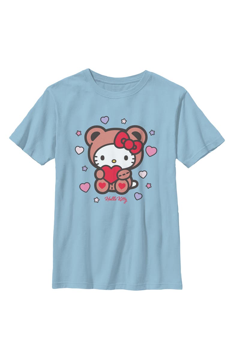 Hello Kitty Boy's Hello Kitty Cute Valentine Bear  Graphic T-Shirt, Main, color, Light Blue