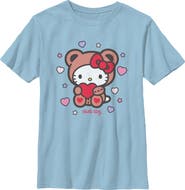 Hello Kitty Boy's Hello Kitty Cute Valentine Bear  Graphic T-Shirt