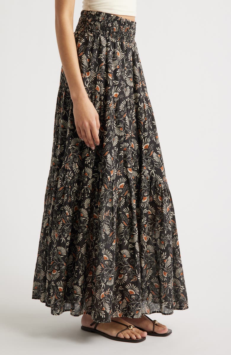 Rails Peony Floral Tiered Cotton Maxi Skirt, Alternate, color, 