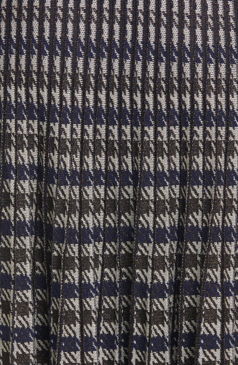 Baum und Pferdgarten Cyrilla Pleated Metallic Houndstooth Check Jacquard Skirt, Alternate, color, 