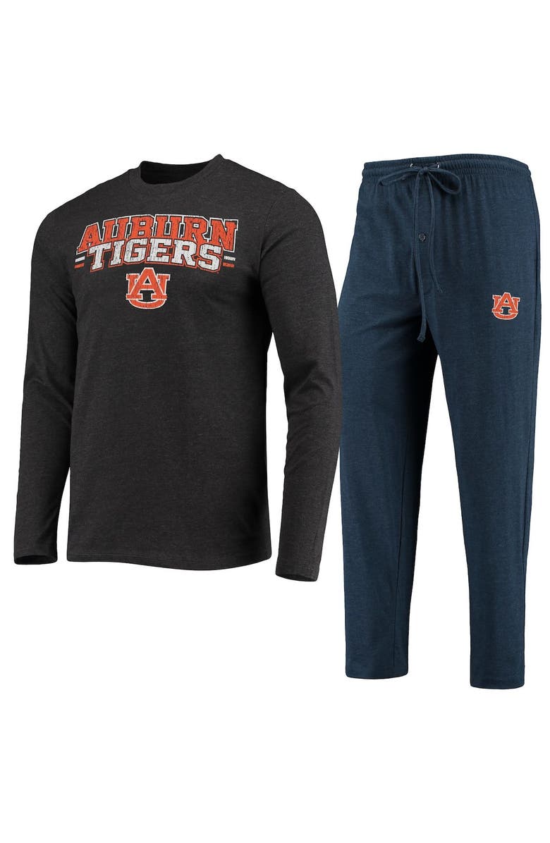CONCEPTS SPORT Men's Concepts Sport Navy/Heathered Charcoal Auburn Tigers Meter Long Sleeve T-Shirt & Pants Sleep Set, Alternate, color, Navy