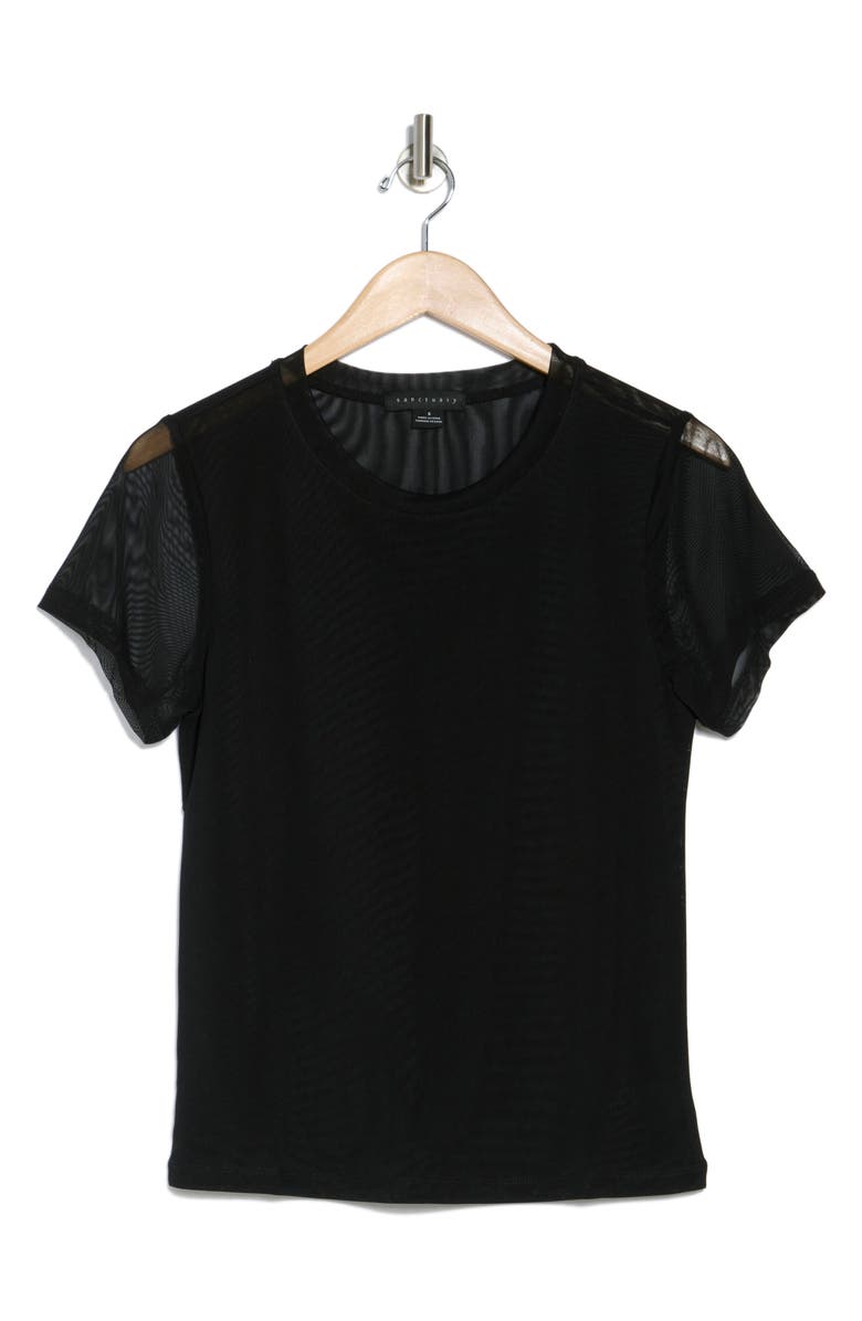 Sanctuary Ideal Mesh T-Shirt, Alternate, color,