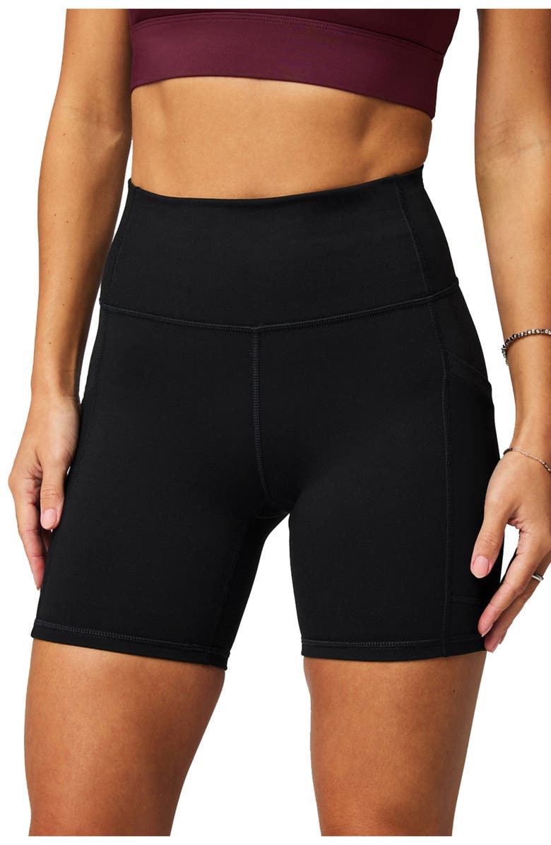 Fabletics On-The-Go PowerHold<sup>®</sup> High-Waisted 6'' Short, Alternate, color, Black