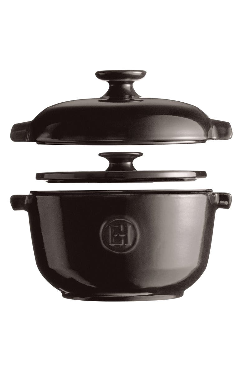 Emile Henry Rice Pot, Alternate, color, Charcoal