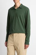 Vince Garment Dyed Johnny Collar Long Sleeve Top