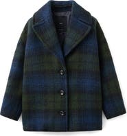 MANGO Check Print Oversize Coat