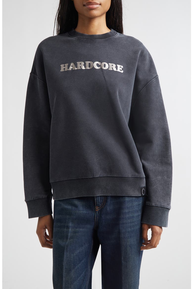 Hardcore French Terry Graphic Hoodie, Main, color, WASHED BLACK