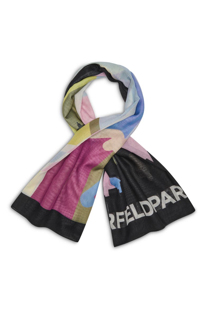 Paris Skyline Logo Scarf, Alternate, color, BLACK