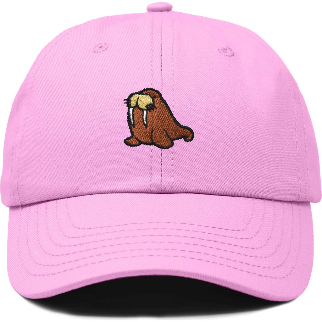 Dalix Walrus Embroidered Outdoor Cap In Light Pink
