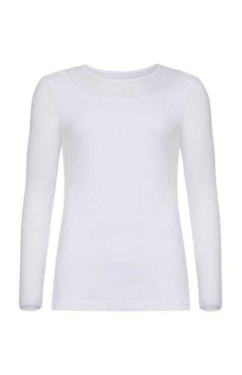 Kim Mesh-Sleeve Top in Pima Modal