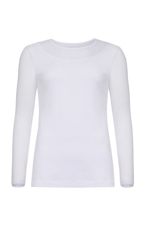 Anatomie Kim Mesh-Sleeve Top in Pima Modal in White 