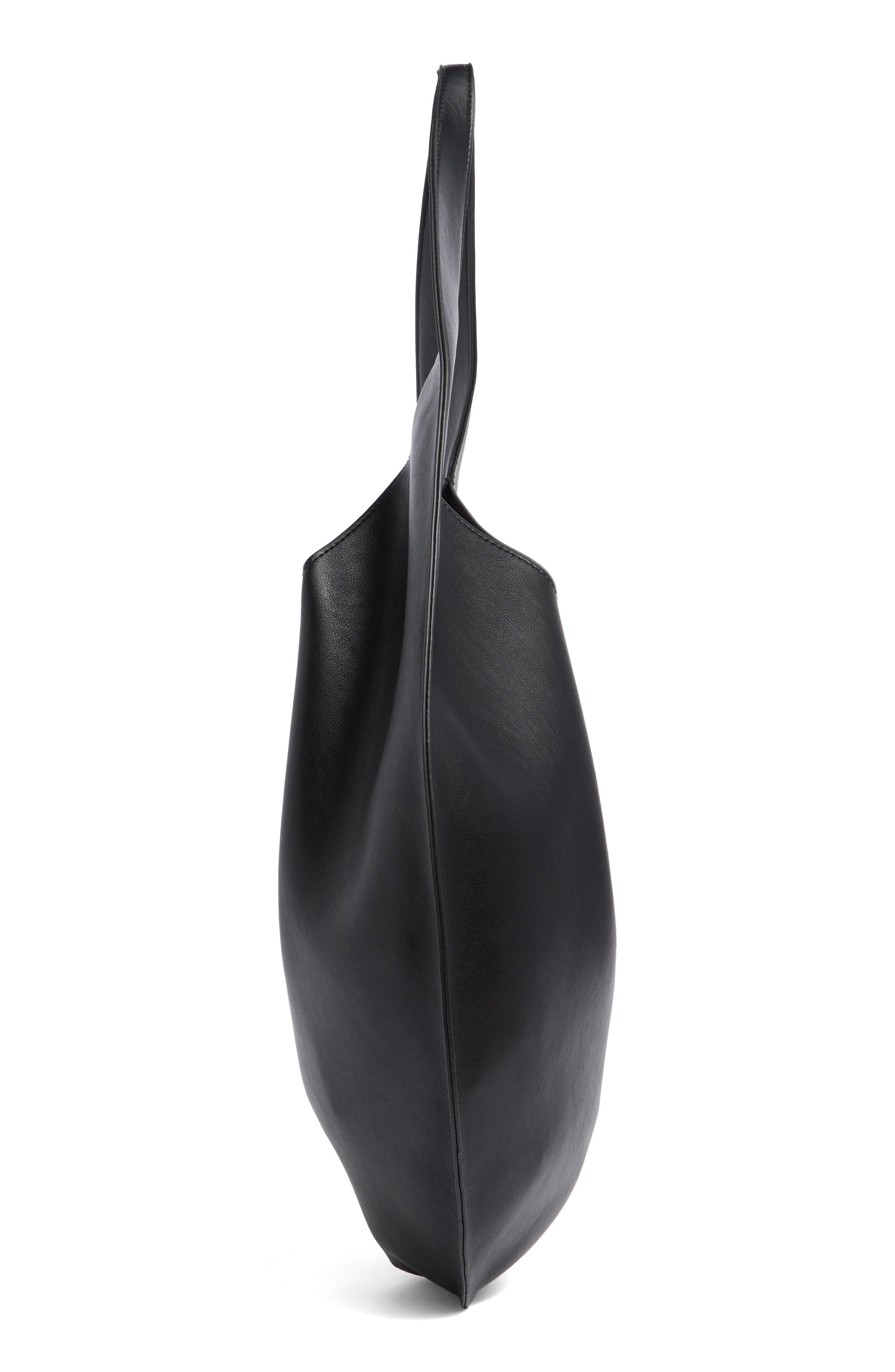 BCBG Long Crescent Hobo Bag, Alternate, color, Black