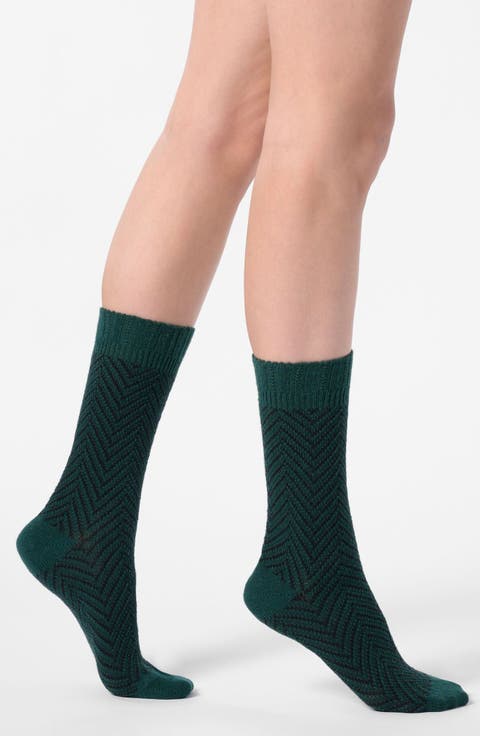 Herringbone Crew Socks