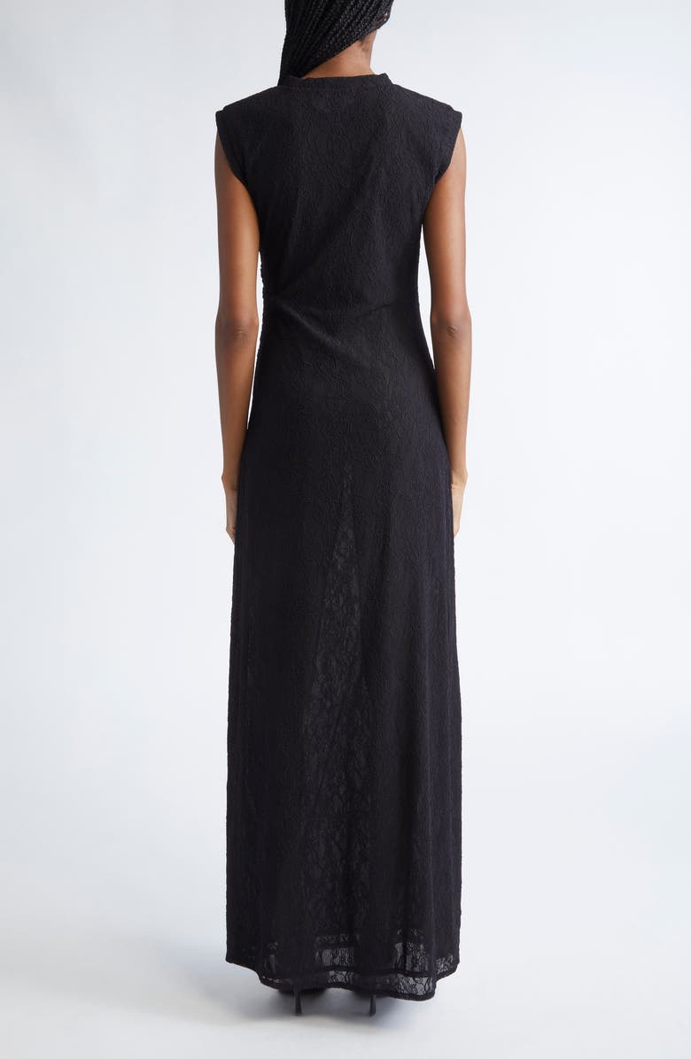 Stella McCartney Crewneck Sleeveless Lace Maxi Dress, Alternate, color, Black