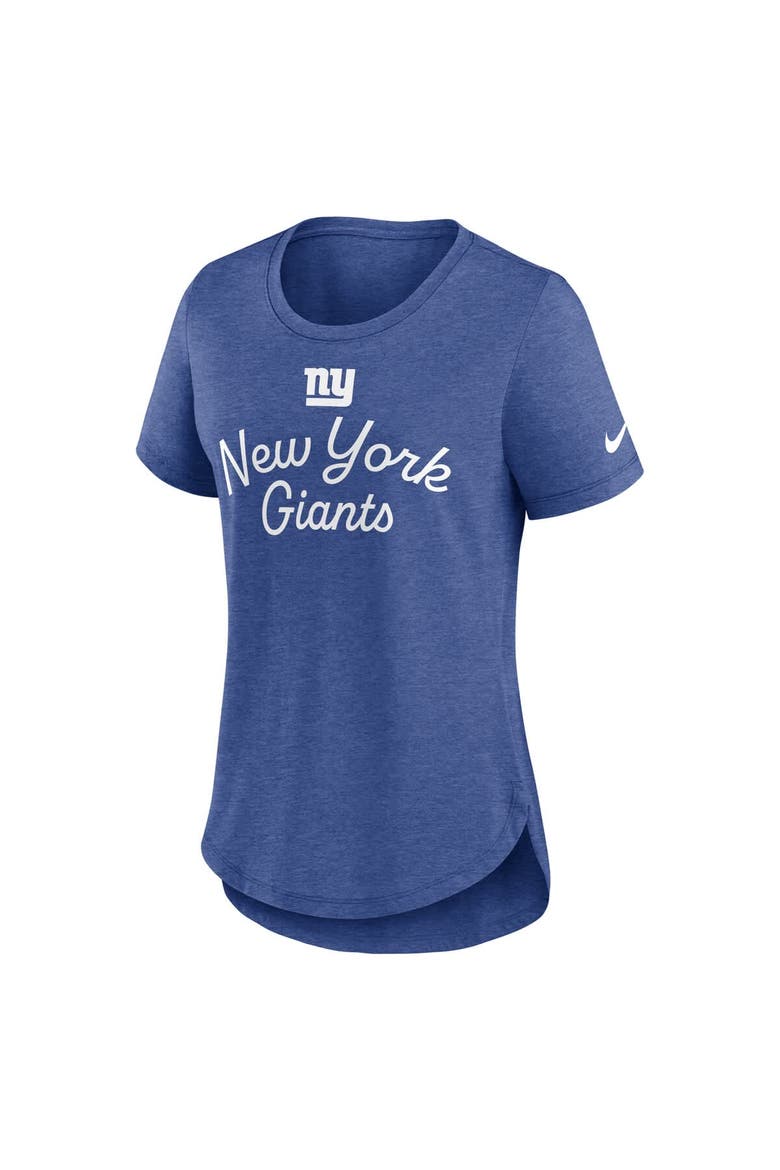 Women's Nike Royal New York Giants Script Tri-Blend T-Shirt, Alternate, color, Royal