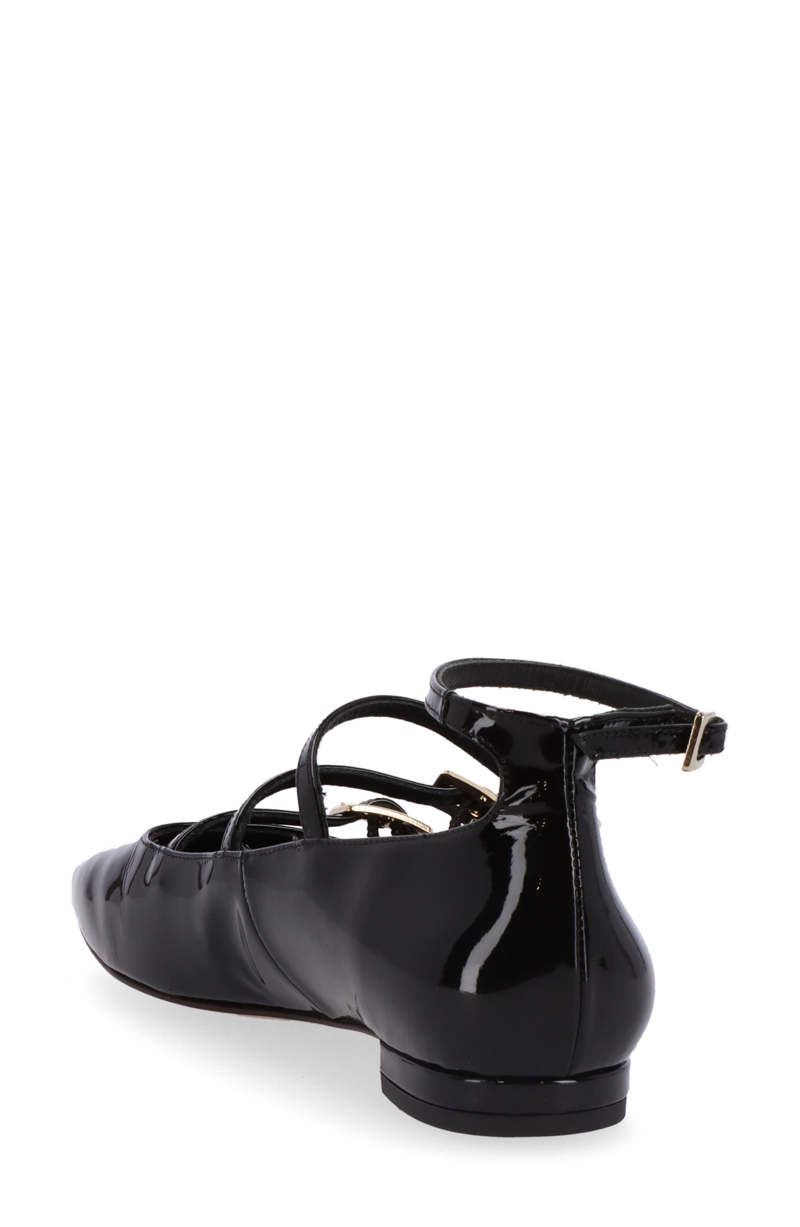 Luke Strappy Mary Jane Ballet Flat, Alternate, color, BLACK