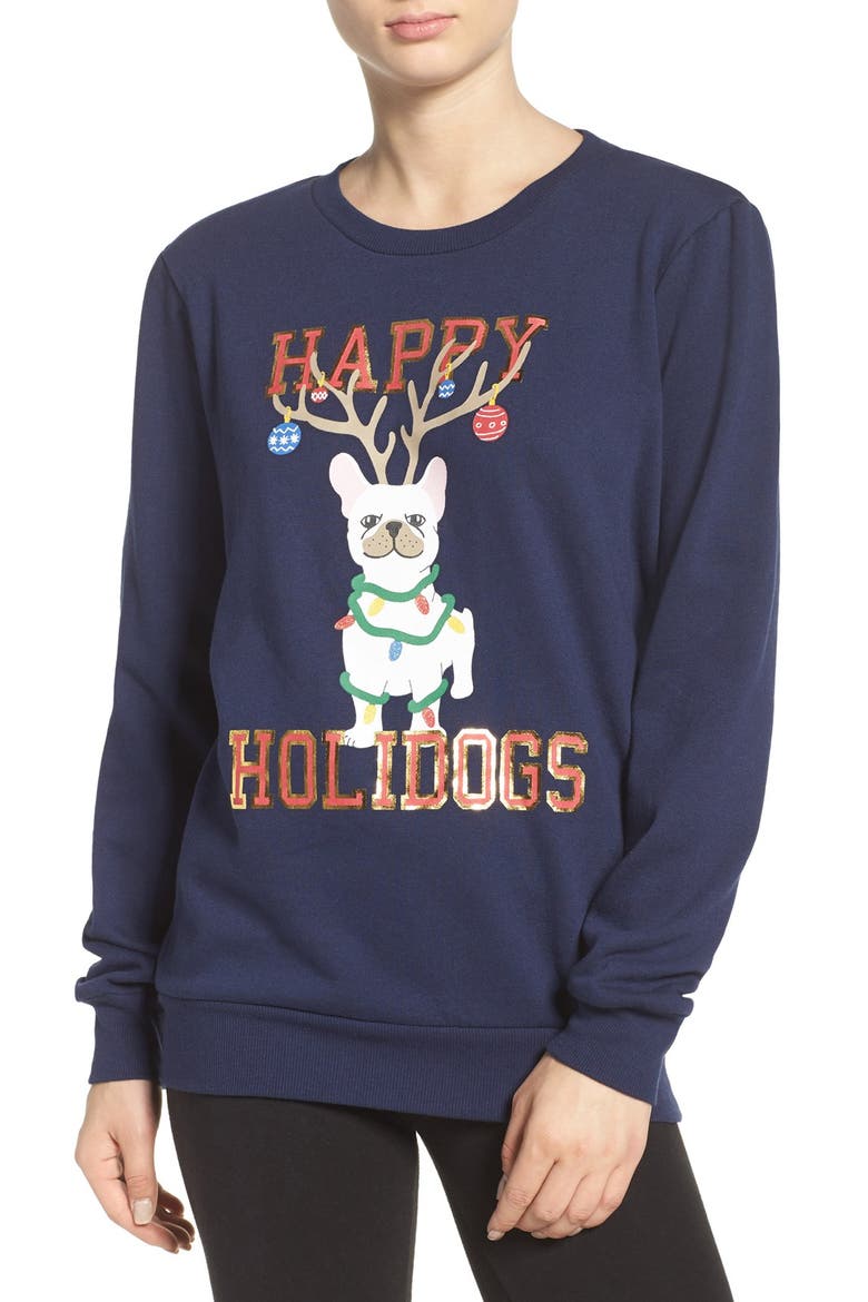 Holiday Sweatshirt, Main, color, NAVY