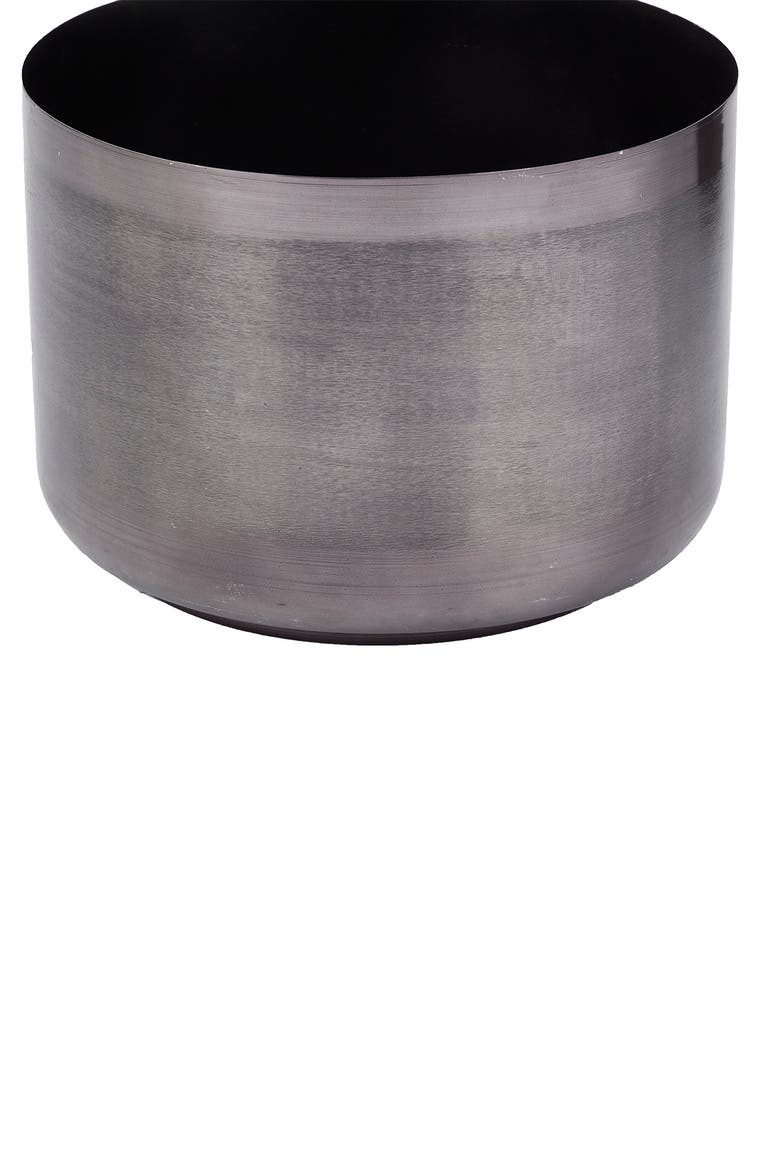 Black Metal Modern Planter, Alternate, color, BLACK