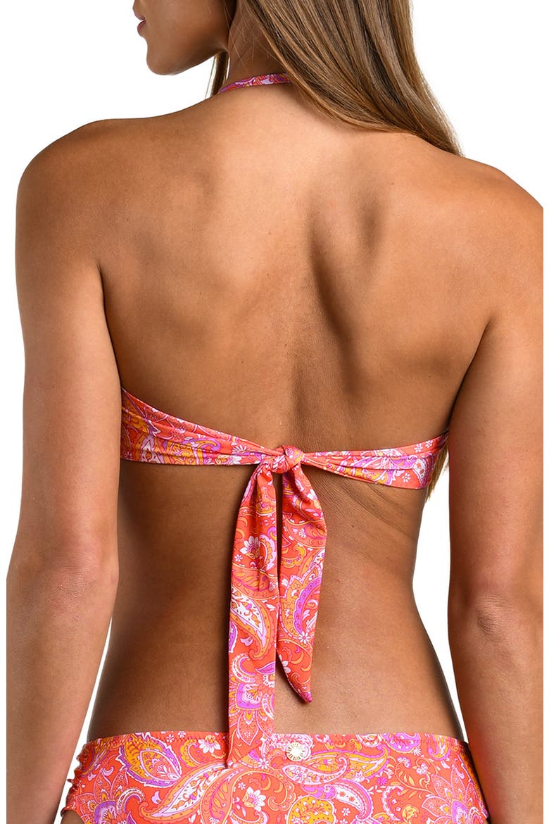 Paisley Daze Bandeau Bikini Top, Alternate, color, ORANGE MULTI